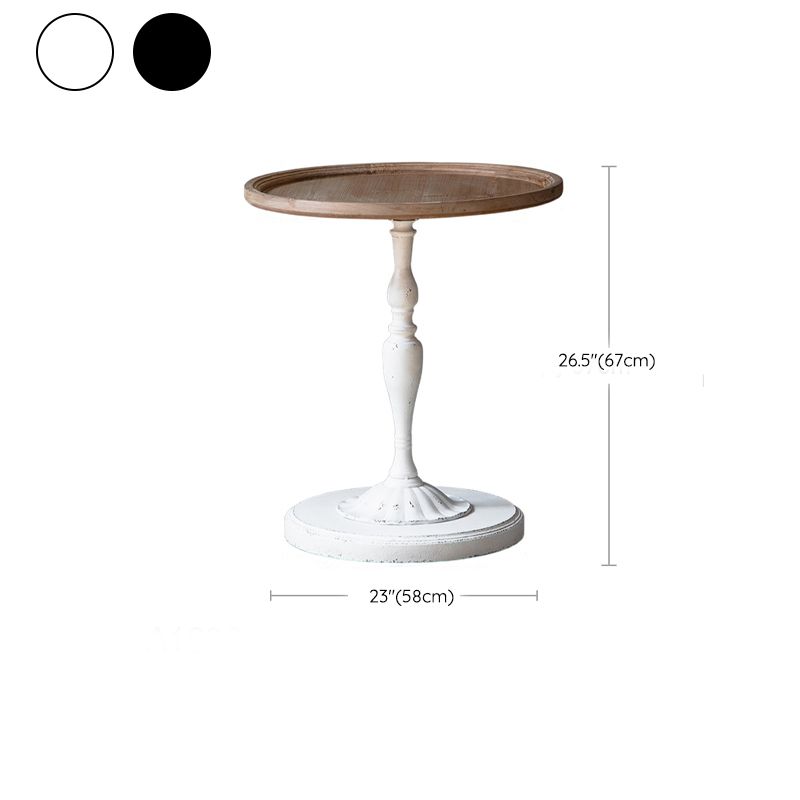 Wood and Metal Side End Snack Table Rustic Style Solid Wood End Table