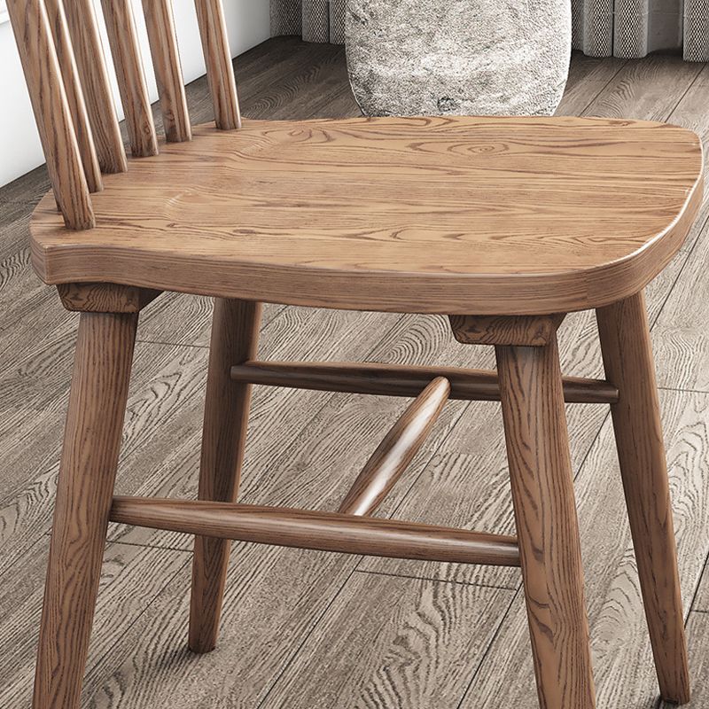 Solid Wood Side Chair Modern Slat Back Dining Chair for Home
