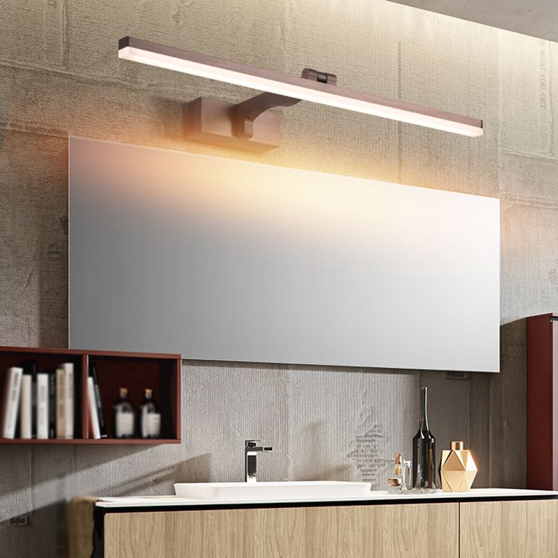 Simplicité Métal Miroir Straight Light Modern Aluminium 1 Applexion murale légère pour salle de bain