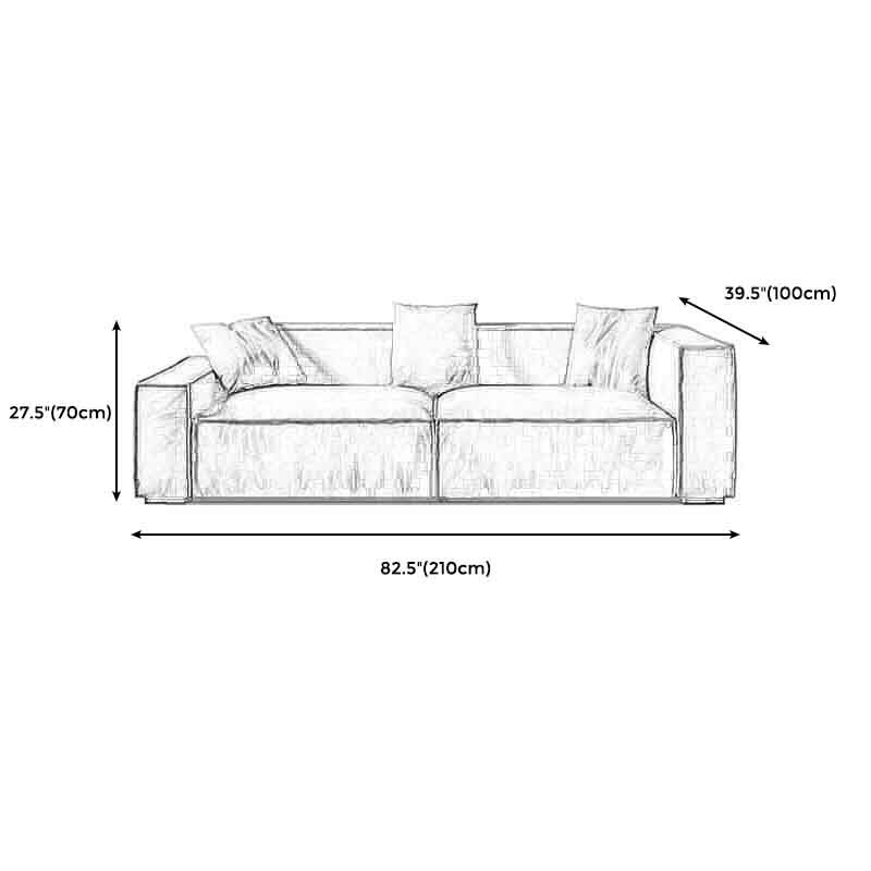 Tight Back Faux Leather Square Arm Sofa with Stain Resistant and Wear Resistance