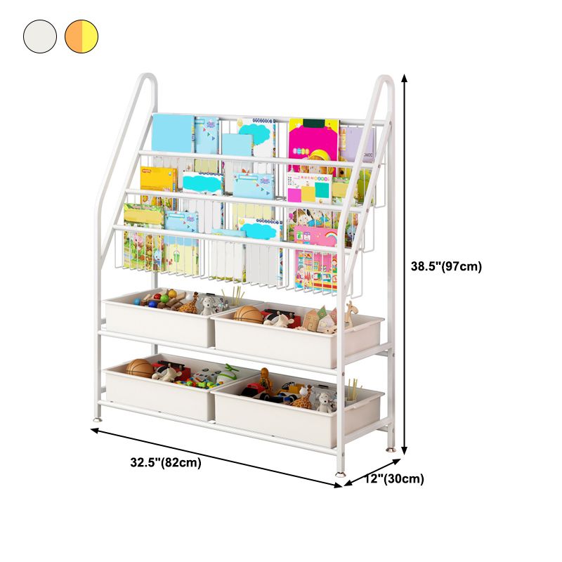 Metal and Plastic Bookshelf Scandinavian Bookcase for Home Office