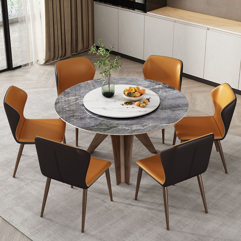 Modern Style Sintered Stone Dining Set Round 1/4/7 Pieces Dining Set for Home Use