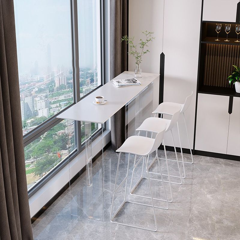 Modern Style Rectangle Stone Bar Wine Table Table for Living Room