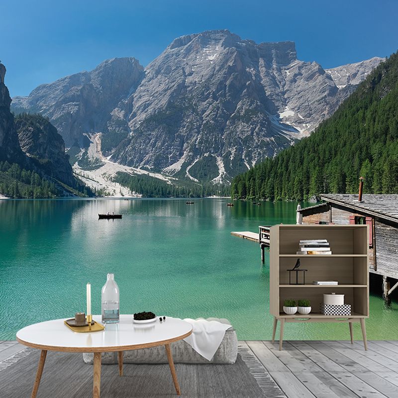 Blue Lake High Mountain Scenery Wall Mural Decorate Living Room Wall Decor