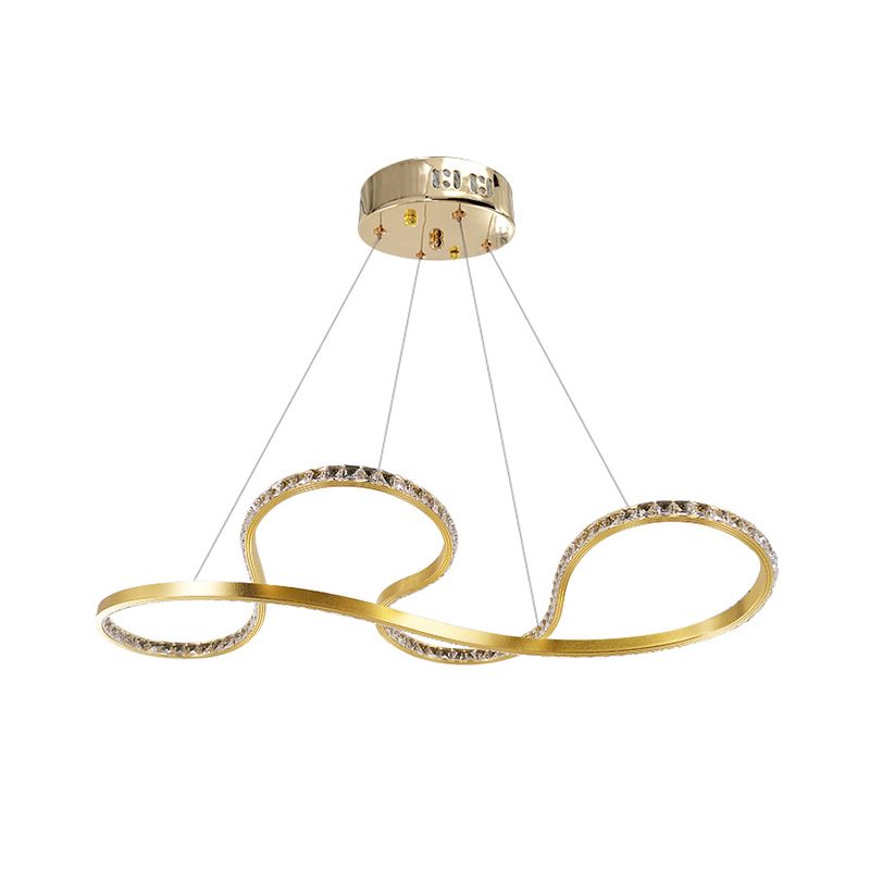 Kronleuchter Licht moderne Kristallgold LED Hängende Lampe in warmem/weißem Licht für Schlafzimmer