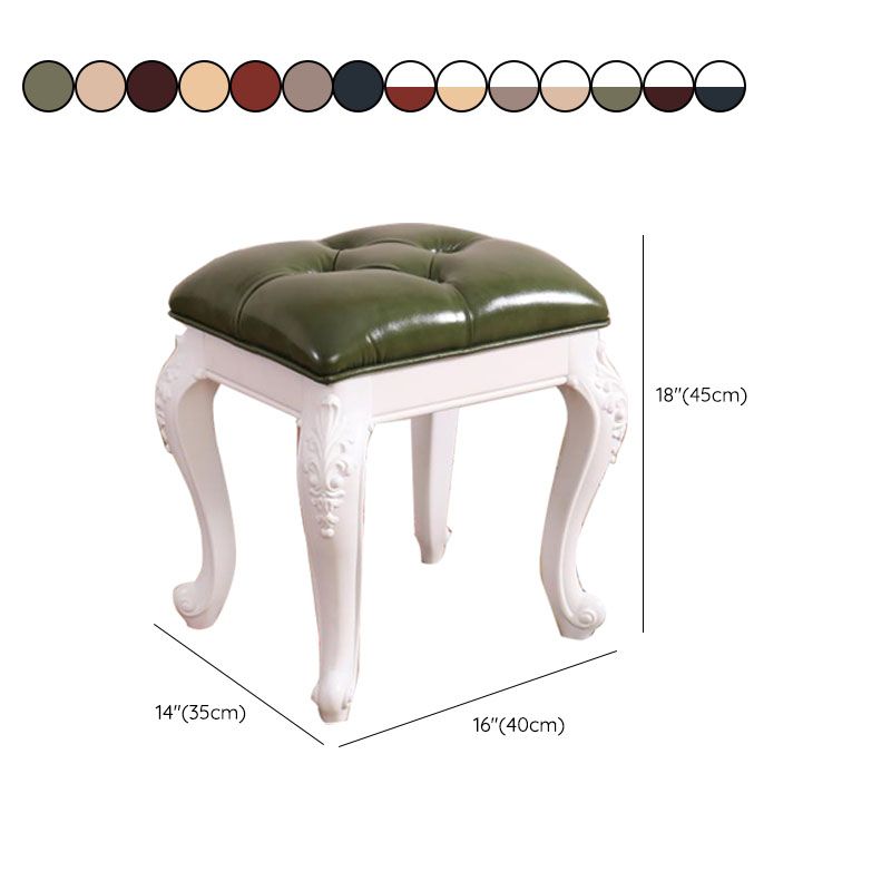 Mid-Century Modern Ottoman Faux Leather Upholstered Tufted Rectangle Ottoman