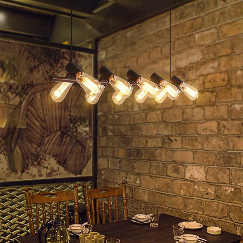 Industrial Hanging Lamp Black Kitchen Island Light with Metal