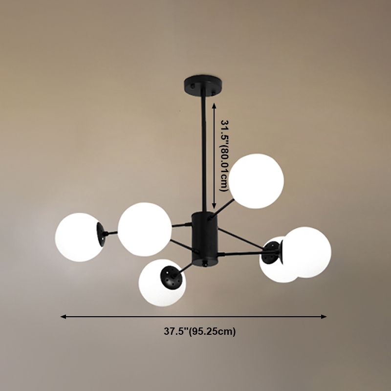 Luci a sospensione moderna sospesa soggiorno lampade in vetro in nero
