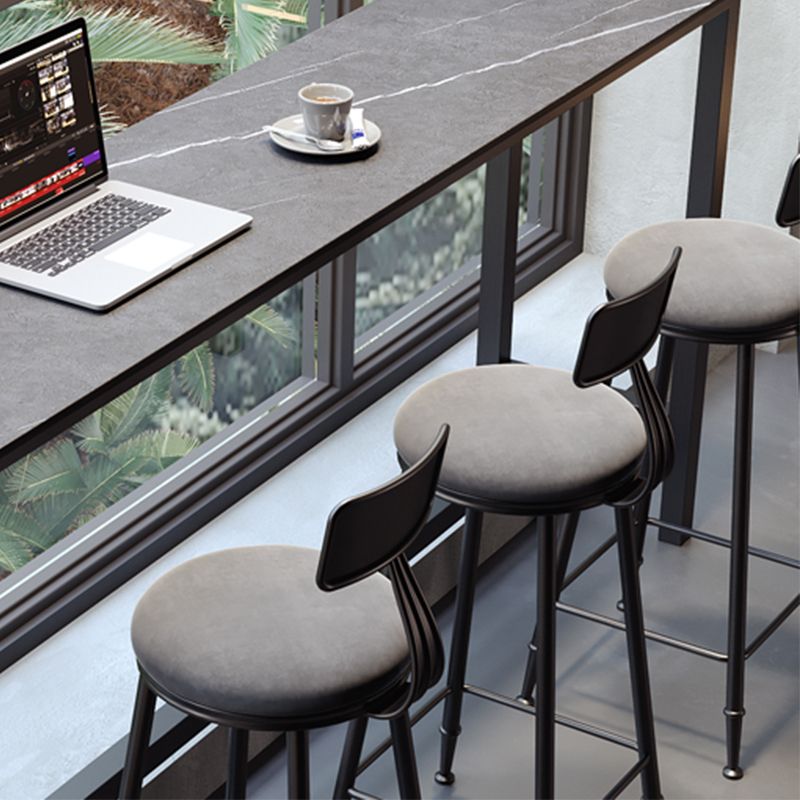 Upholstered Armless Dining Stools Industrial Round Dining Stools