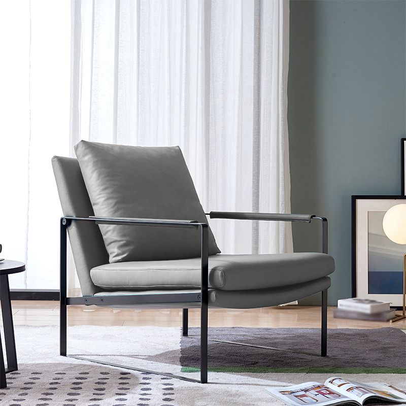 Microfiber and Genuine Leather Genuine Leather Sled Accent Chairs