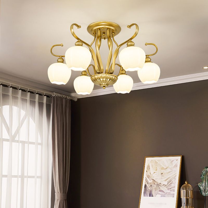 Decorative Sphere Flush Light Fixture Glass Flush Mount Lights for Living Room