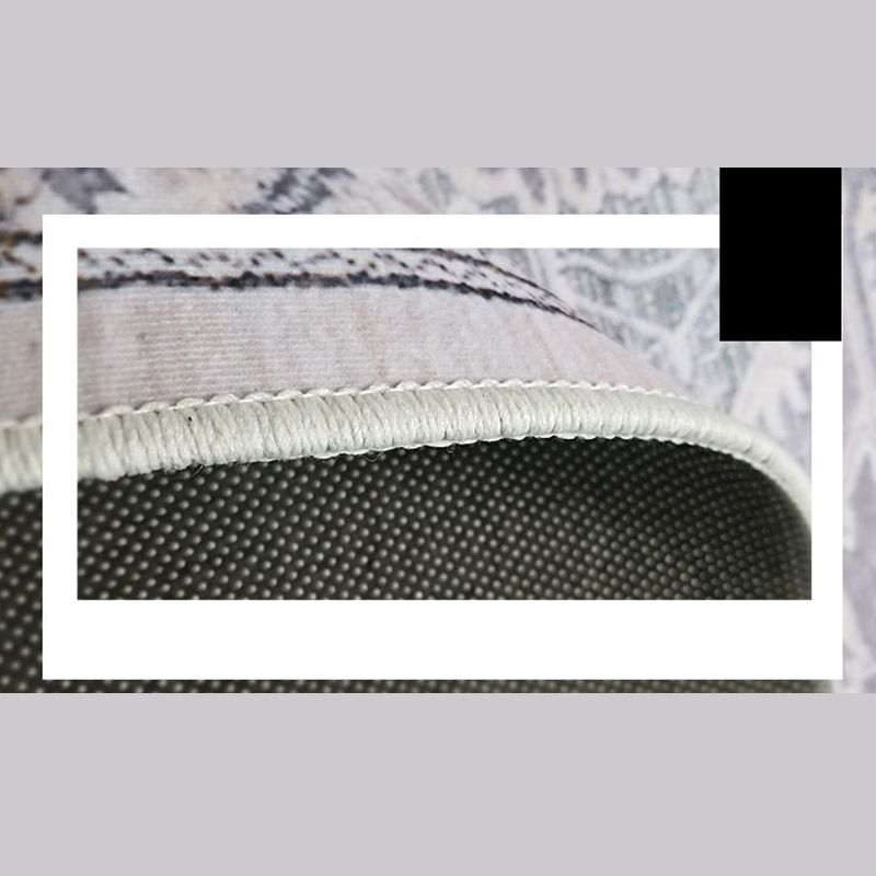 Gray Modern Indoor Rug Polyester Geometric Area Rug Non-Slip Backing Carpet for Living Room