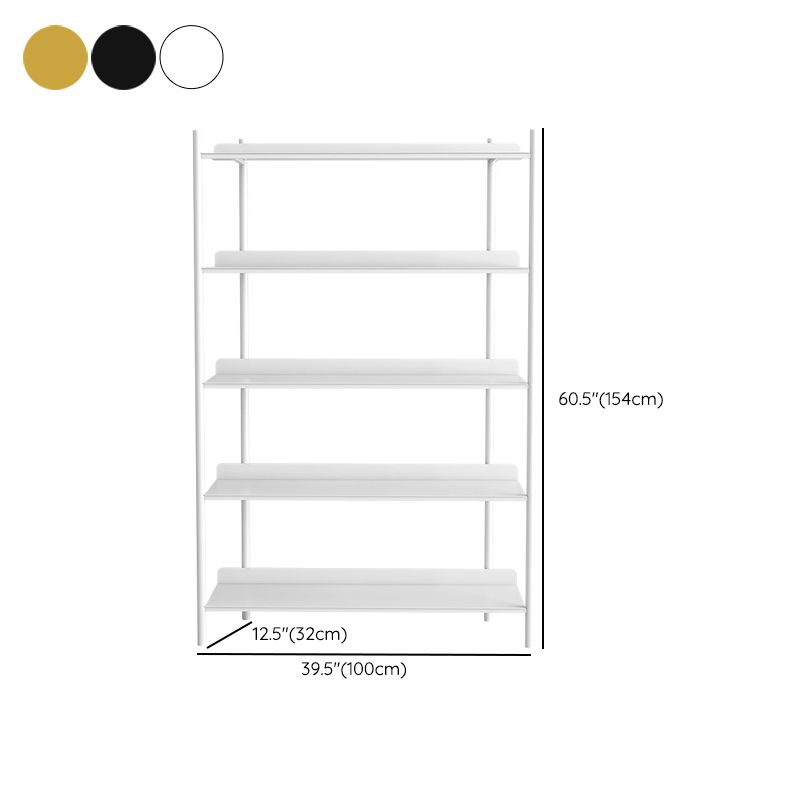 12.6" W Glam Shelf Bookcase Antique Finish Etagere Metal Bookshelf