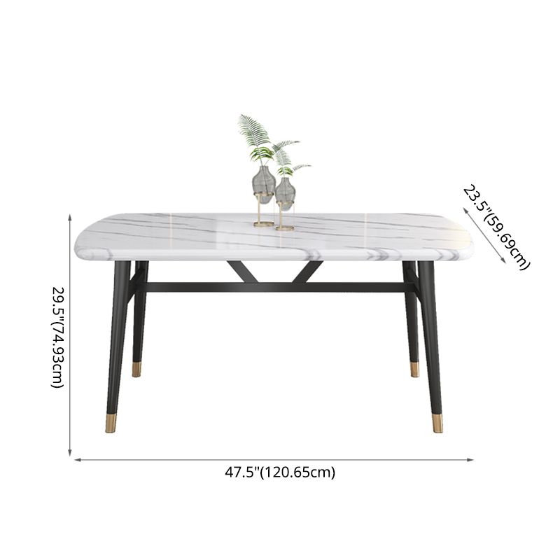 Modern Sintered Stone Dining Table Furniture with Rectangle Shape Dinette Set with 4 Legs Table