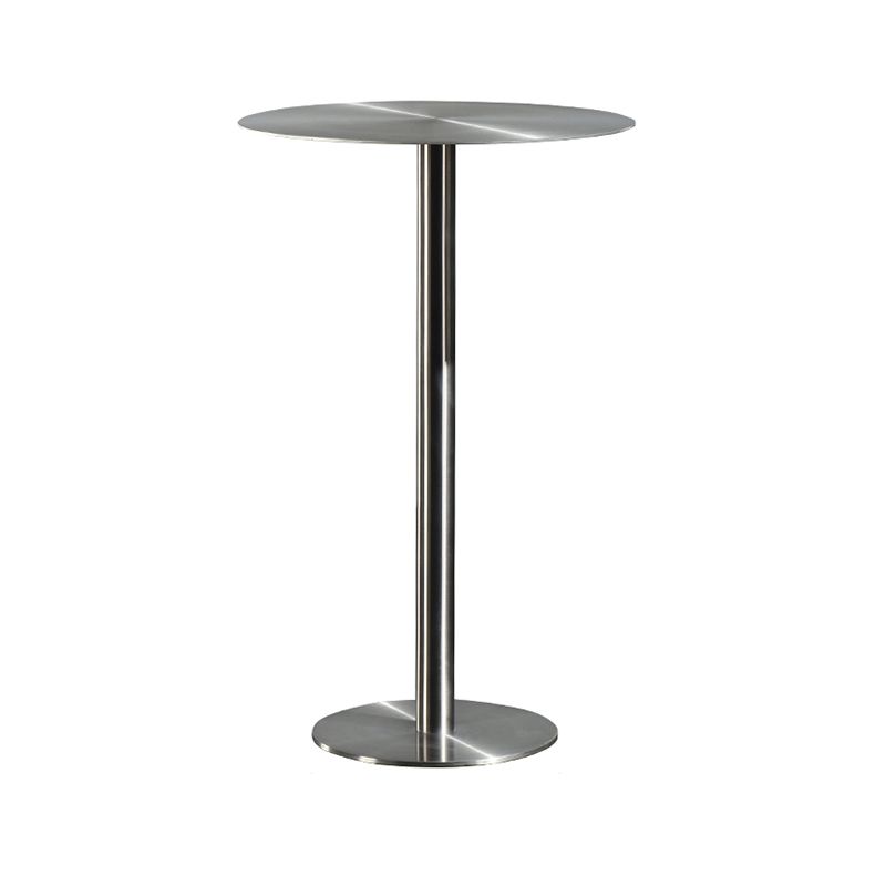 Stainless Steel Round Bar Dining Table Outdoor-Indoor Pedestal Bar Table