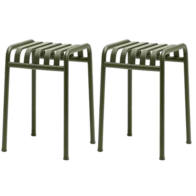 Green Modern Dining Chairs Metal Open Back Outdoors Dining Chairs