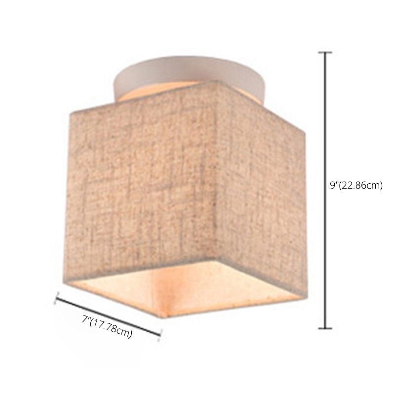 Moderne minimalistische stoffen plafondinbouwlamp vierkante vorm semi-inbouwverlichting voor slaapkamer