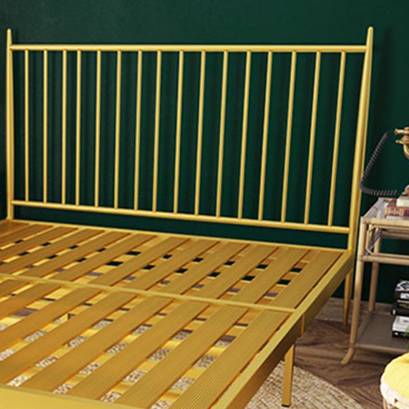 Glam Solid Color Open-Frame Bed Metal Open-Frame Bed with Headboard