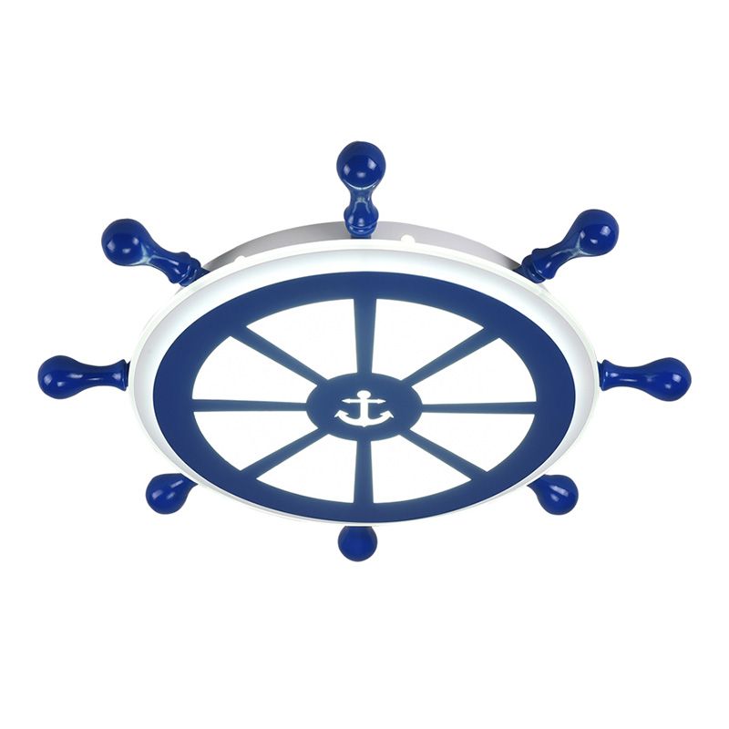 American Ceiling Light Mediterrane Stil Kinder Zimmer Kreativ Schiff Ruder Persönlichkeit Cartoon Boy Schlafzimmer Lampe