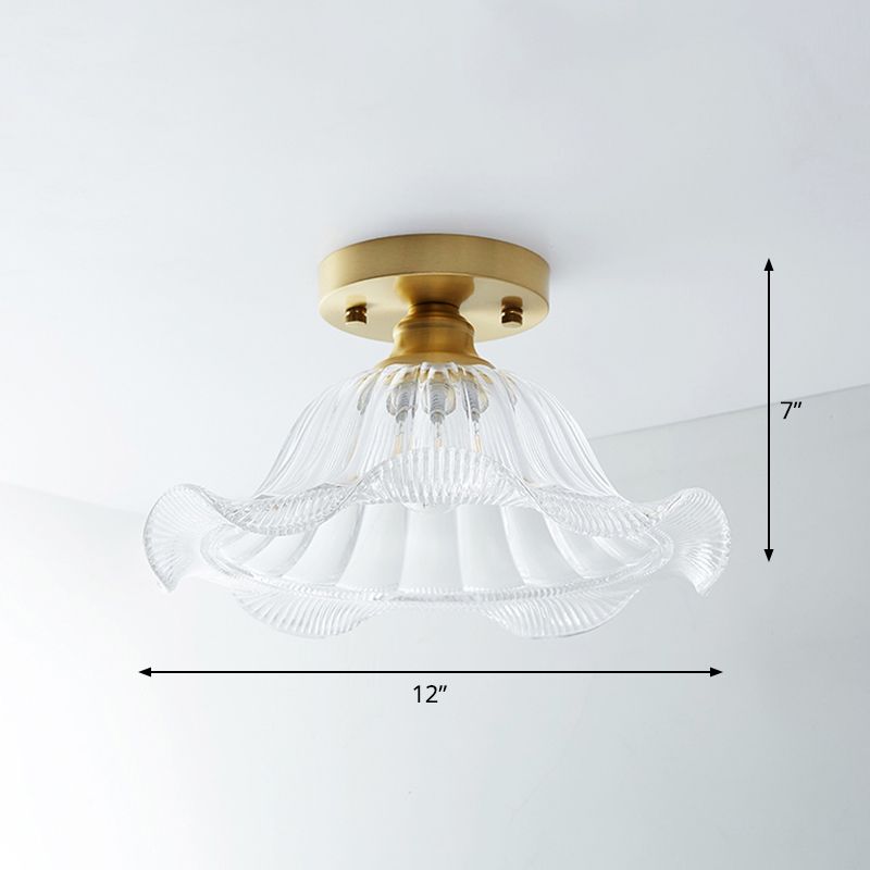 Messing Schaduwrijke Kleine Flushmount Verlichting Landelijke Enkele Badkamer Semi Flush Plafond Licht