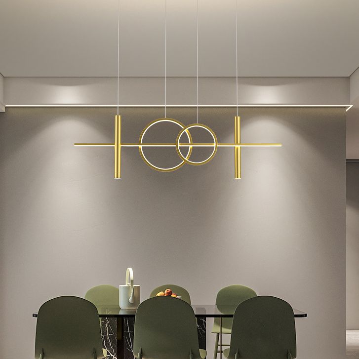 Modern Creative Linear Linear Led Light Light Iron Iron Spendant Light con ombra acrilica