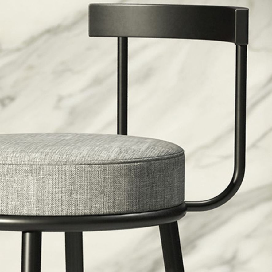 Contemporary Low Back Home Stool Matte Finish Upholstered Bar Stools