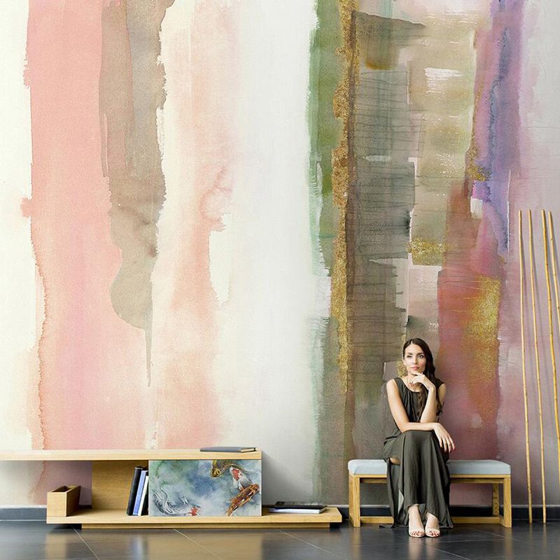 Multi Color Wall Murals Wash Painting Stain-Resistant Wall Art for Home Decor