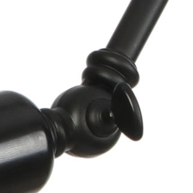 Modern Style Round Shade Swing Arm Wall Lighting Metal 1 Light Sconce Lamp in Black