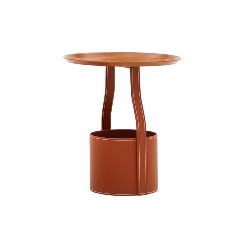 19.69"L x 19.69"W x 20.87"H Round Frame End Table with Storage and Shelf