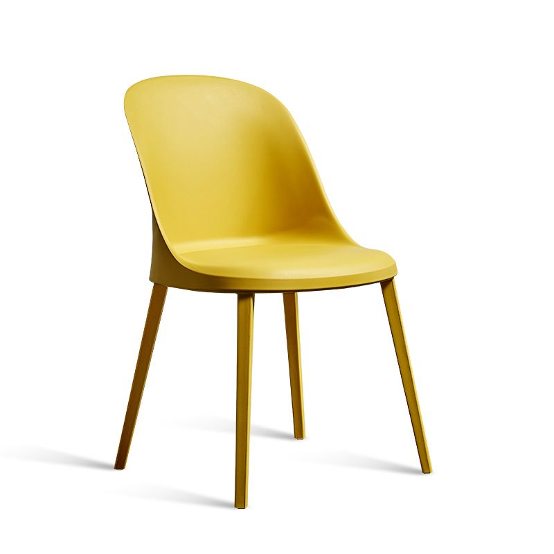 Chaise d'appoint en plastique pour restaurant contemporain Chaise d'appoint à dossier solide au fini mat (Ensemble de 2)