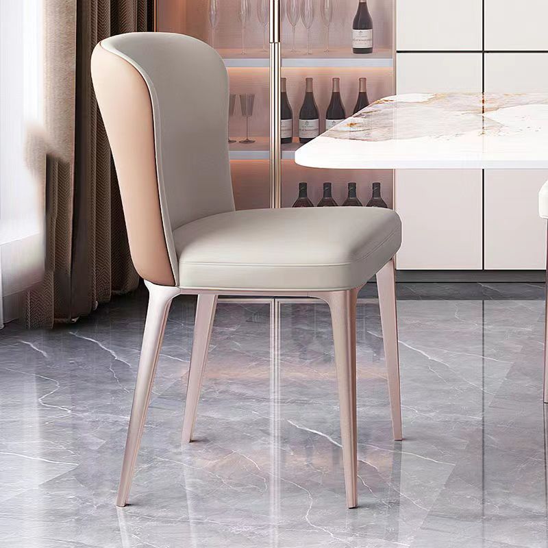 Kitchen Side Chair Metal Legs Upholstered Armless Dining Chair