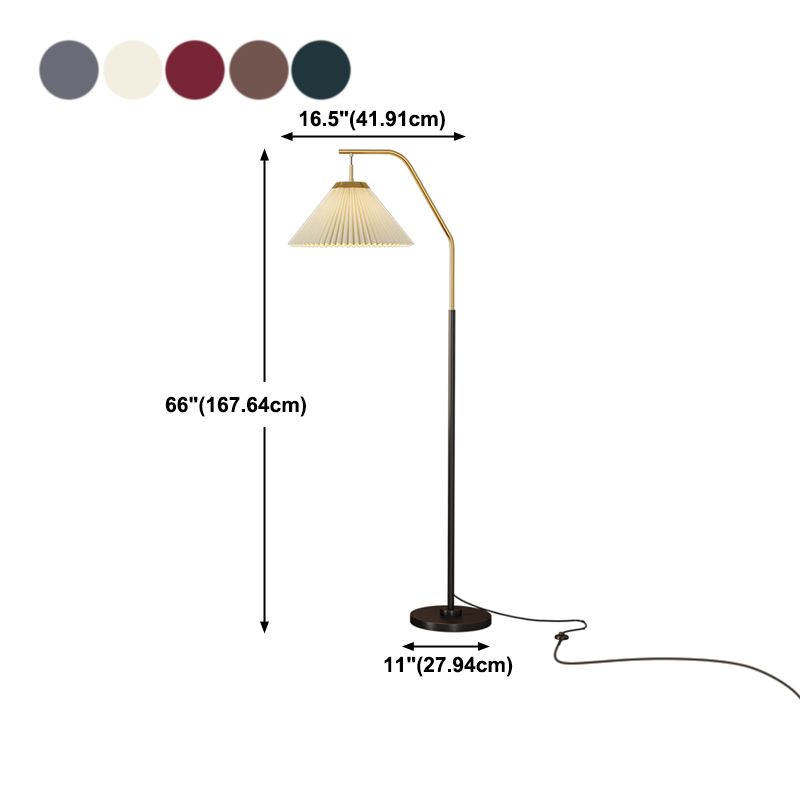 Modern Colorful Floor Lamp Burlap Shade 1 Light Floor Light for Living Room