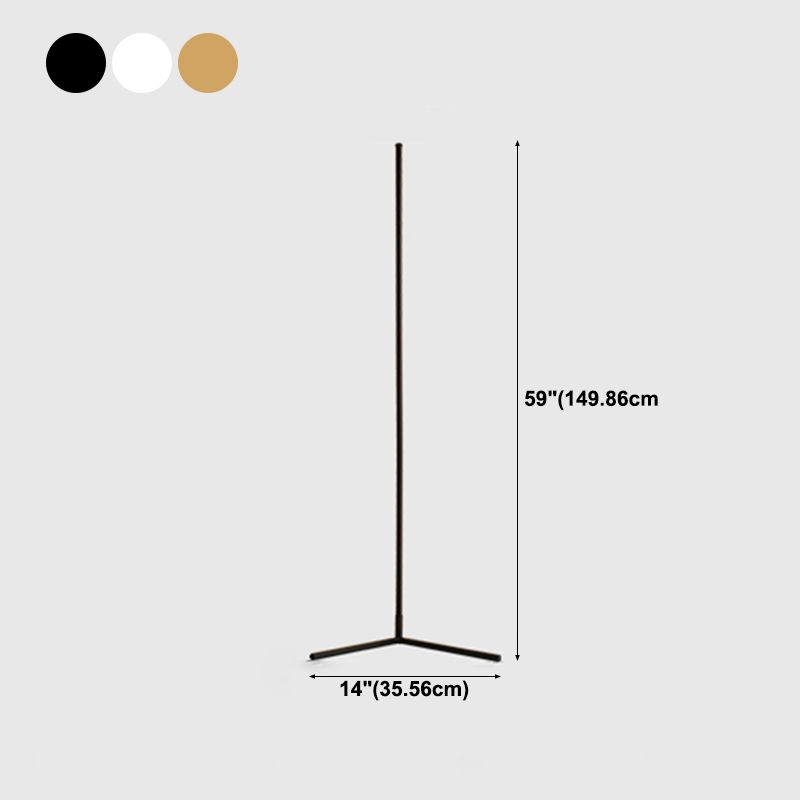 Metal Linear Shape Floor Lighting Modern 1-Light Floor Mounted Light Fixture