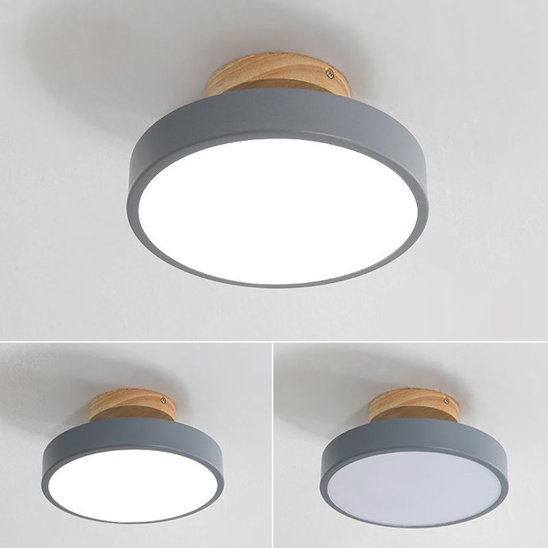 Macaron Style Ceiling Light LED Ceiling Mount Light with Acrylic Shade for Bedroom