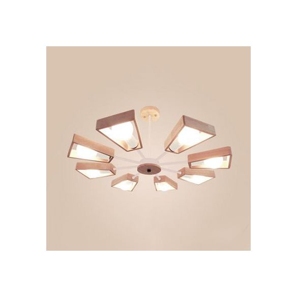 Moderner Sputnik Kronleuchter Anhänger Holz 3/5/8 Licht Schlafzimmer Hanging Lampe in Schwarz/Weiß