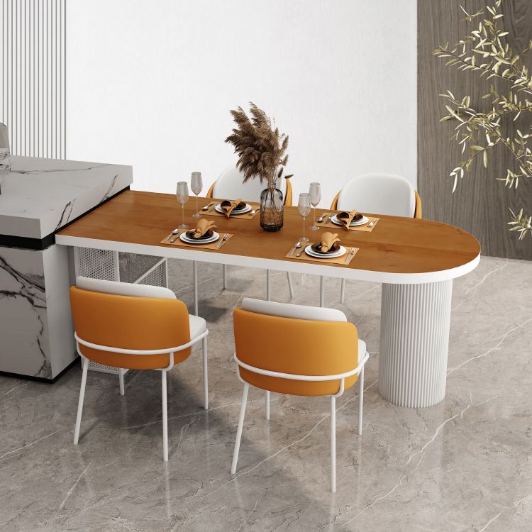 Modern Style Dining Table Solid Wood Double Pedestal Dining Table for kitchen