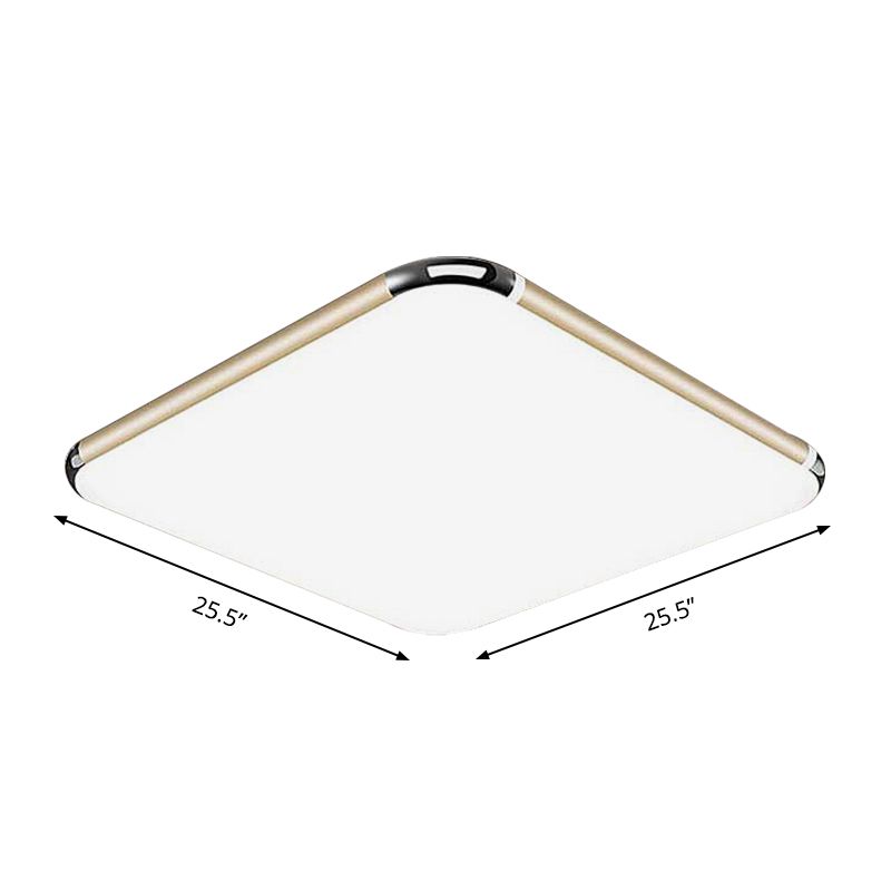 Ultradun vierkant/rechthoekig inbouwlicht Minimalistisch goud LED-plafondinbouw voor slaapkamer met acrylverspreider, 12"/18"/20,5" breed