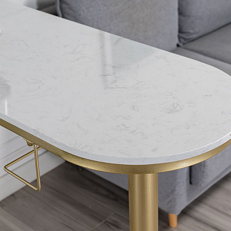 Modern Bar Table Set 1/3 Pieces Faux Marble Counter Counter Set for Dining Room