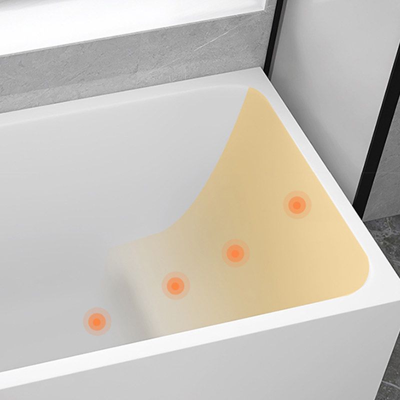 Modern White Acrylic Rectangle Bathtub Back to Wall with Drain Bath Tub