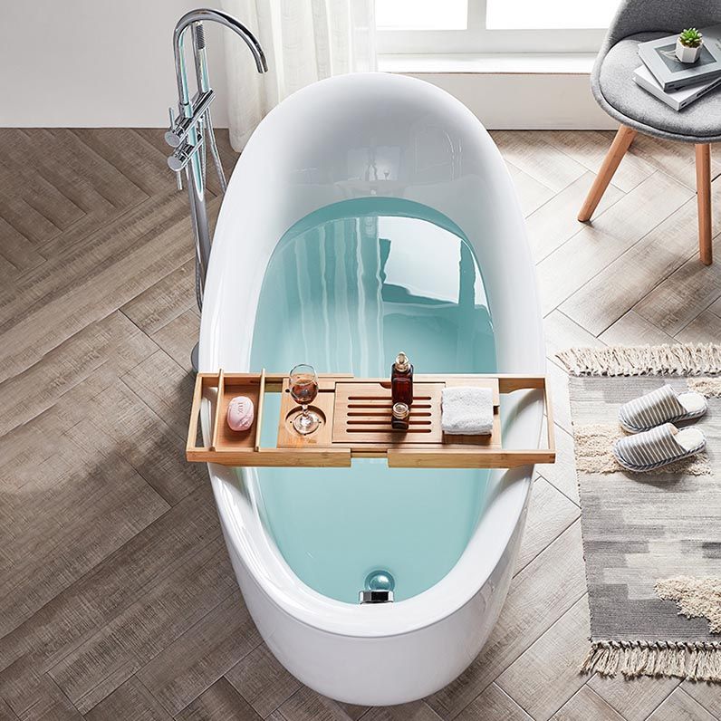 Modern Acrylic Bath Tub Freestanding Matte Finish Bathtub for Home