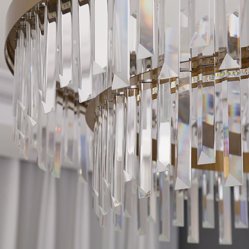Runde Form hängende Lichter Kristall Kronleuchter für Wohnzimmer Esszimmer