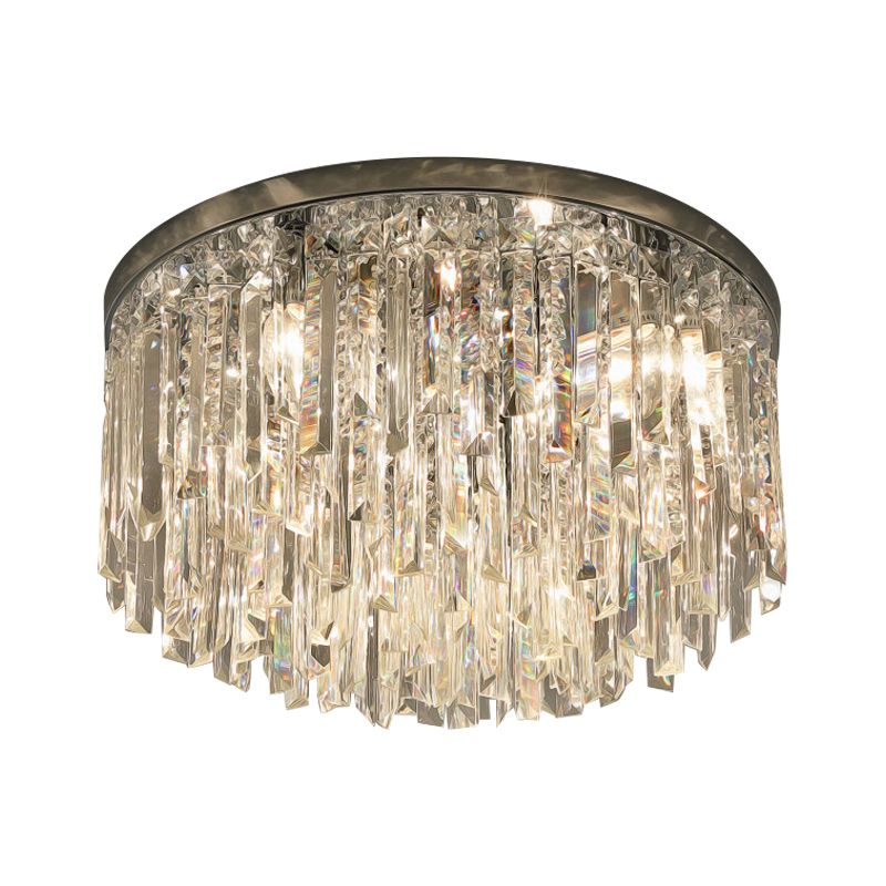 Chroom/Goud Tapered Flush Verlichting Hedendaagse Crystal Draping 6 Hoofden Slaapkamer Plafond Opgezette Licht