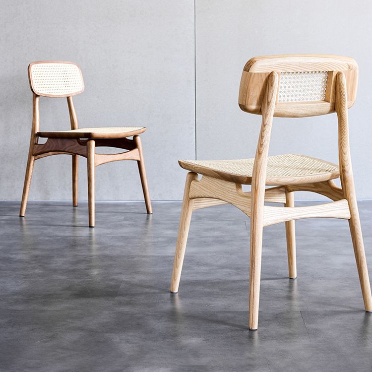 Contemporary Solid Wood Open Back Armless Dining Chair for Home