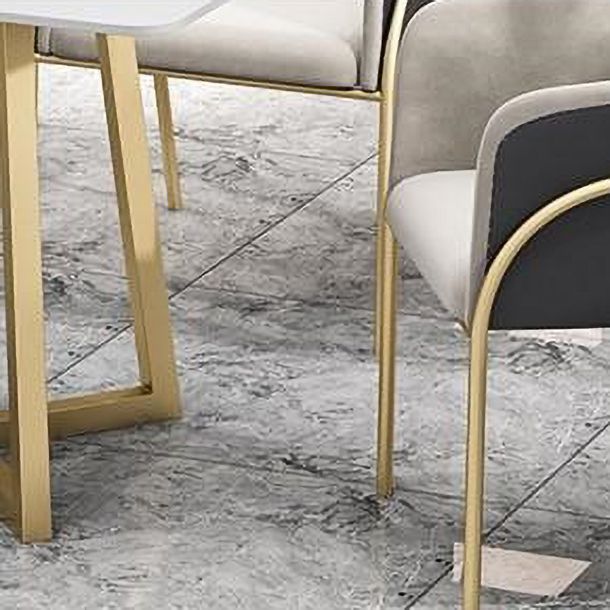 1/2/5/7 Pcs Metal Glam Style Dining Room Set with Rectangle Table Dinette Set