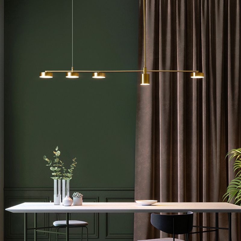 4/5-Light Modernism Golden Ceiling Light Metal Unique Kitchen Island Lighting