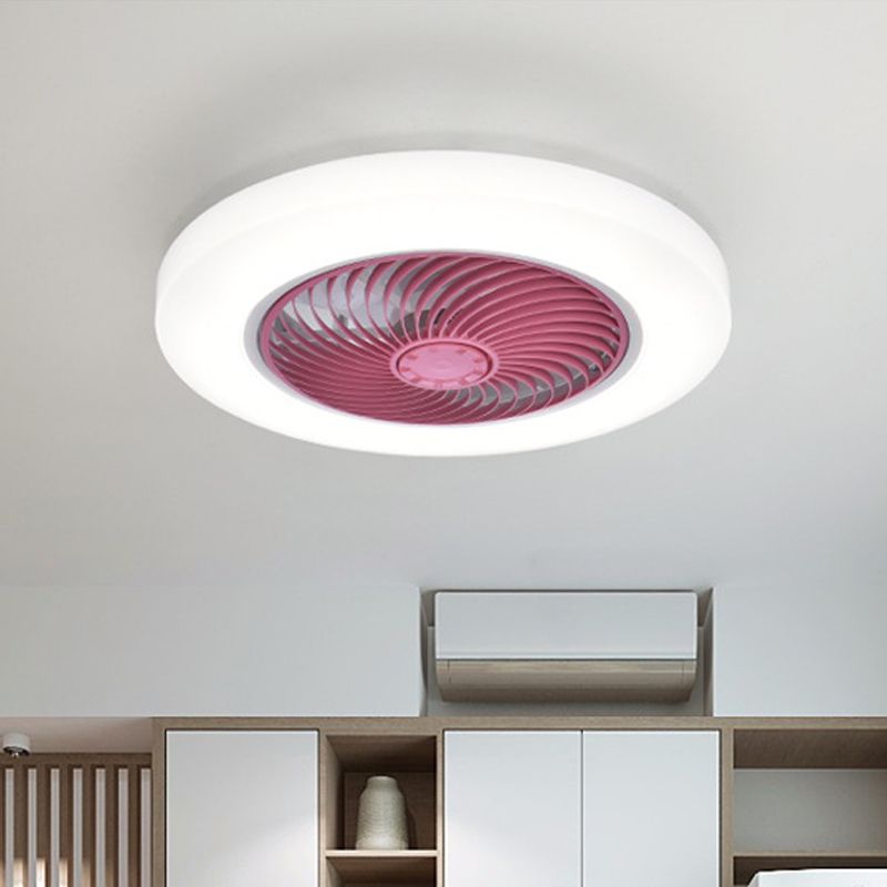 Acrylkreishänge -Lüfterlampe Moderne 20,5 "breit LED Semi Flush Mount Light, 7 Klingen