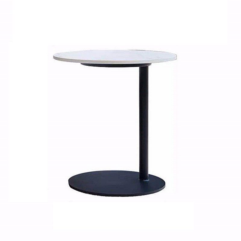 Luxurious Stone Round Coffee Cocktail Table with Storage Drawer