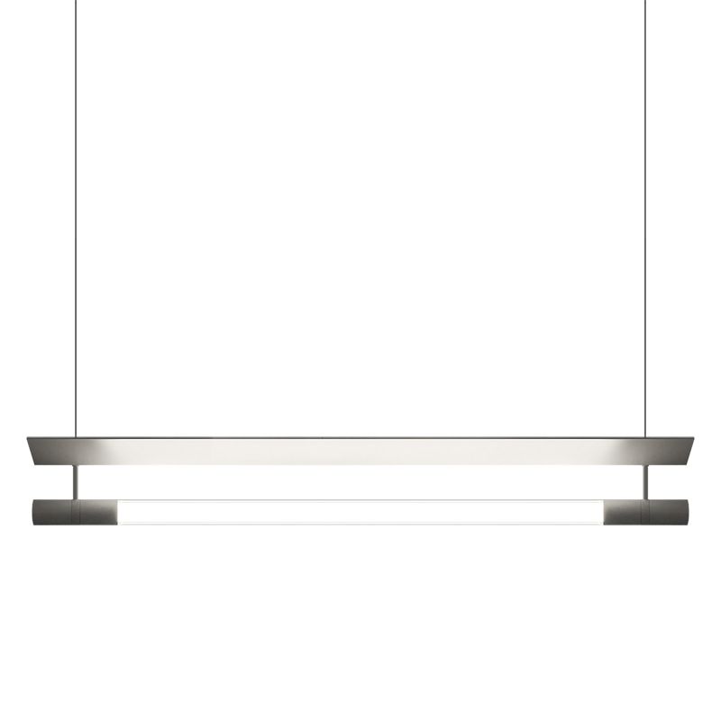 Modern Style Linear Shape Island Lighting Idea Metal 1 Light Island Pendant in Silver