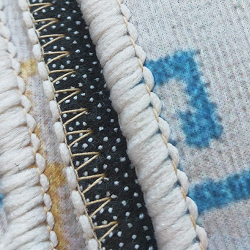 Orange Modern Rug Polyester Abstract Print Rug Washable Rug for Living Room