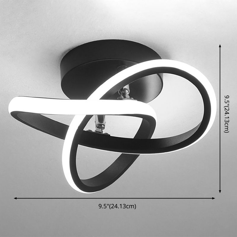 Modern Minimalism LED Ceiling Lighting Metal Geometric Frame Semi Flush Mount Lighting for Hallway